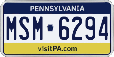PA license plate MSM6294