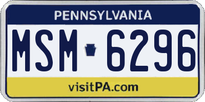 PA license plate MSM6296
