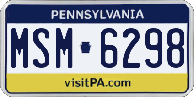 PA license plate MSM6298