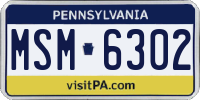 PA license plate MSM6302