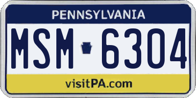 PA license plate MSM6304