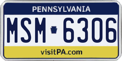 PA license plate MSM6306