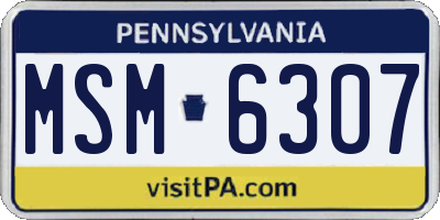 PA license plate MSM6307