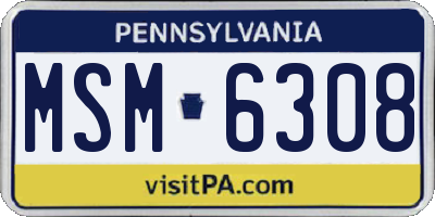 PA license plate MSM6308
