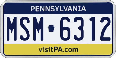 PA license plate MSM6312
