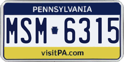 PA license plate MSM6315
