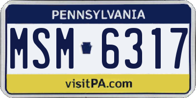 PA license plate MSM6317