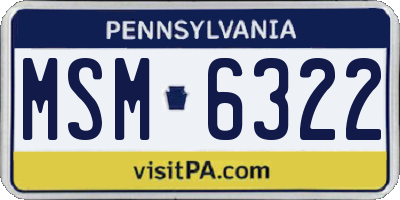 PA license plate MSM6322