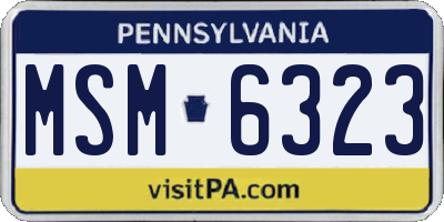 PA license plate MSM6323