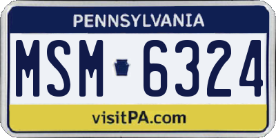 PA license plate MSM6324