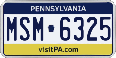 PA license plate MSM6325