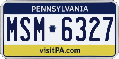 PA license plate MSM6327