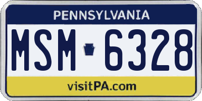 PA license plate MSM6328