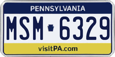 PA license plate MSM6329