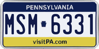 PA license plate MSM6331