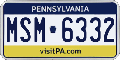 PA license plate MSM6332