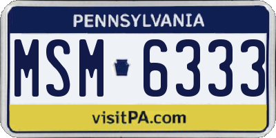 PA license plate MSM6333