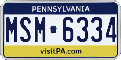PA license plate MSM6334