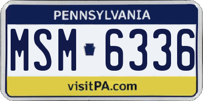 PA license plate MSM6336