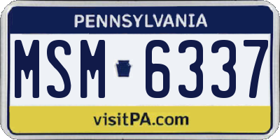 PA license plate MSM6337
