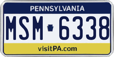 PA license plate MSM6338