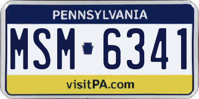 PA license plate MSM6341