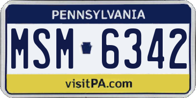 PA license plate MSM6342