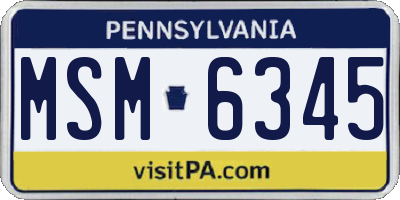 PA license plate MSM6345