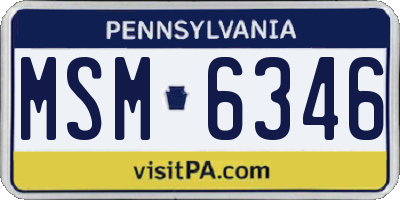 PA license plate MSM6346