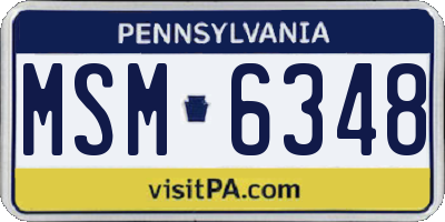 PA license plate MSM6348