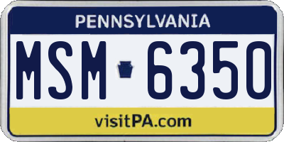 PA license plate MSM6350