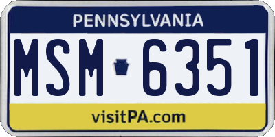PA license plate MSM6351