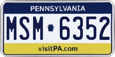 PA license plate MSM6352