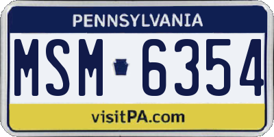 PA license plate MSM6354