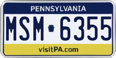 PA license plate MSM6355