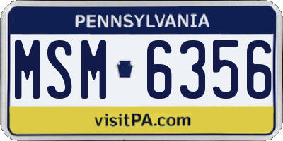 PA license plate MSM6356