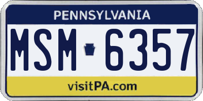 PA license plate MSM6357