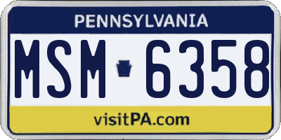 PA license plate MSM6358