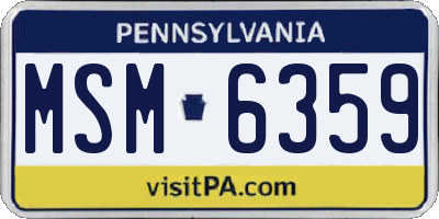 PA license plate MSM6359