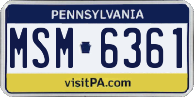 PA license plate MSM6361