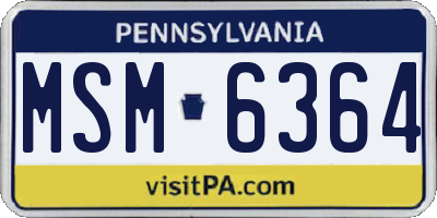 PA license plate MSM6364