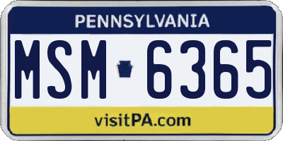 PA license plate MSM6365
