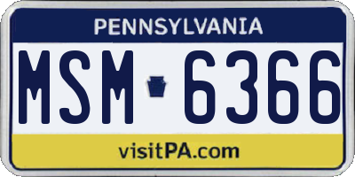PA license plate MSM6366