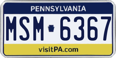 PA license plate MSM6367