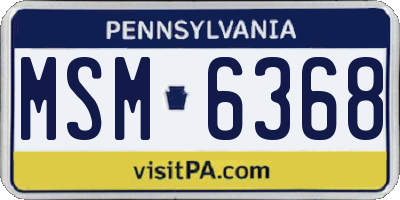 PA license plate MSM6368