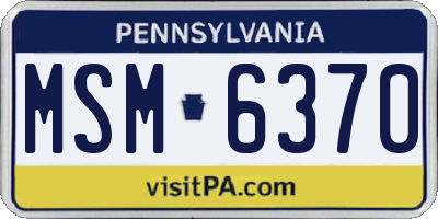 PA license plate MSM6370