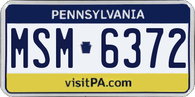PA license plate MSM6372