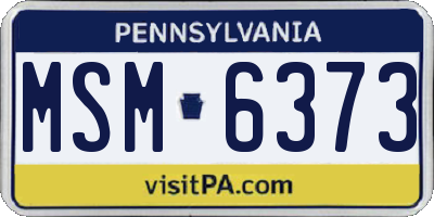 PA license plate MSM6373