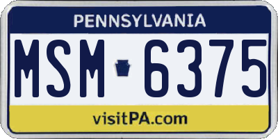 PA license plate MSM6375