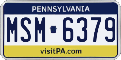PA license plate MSM6379